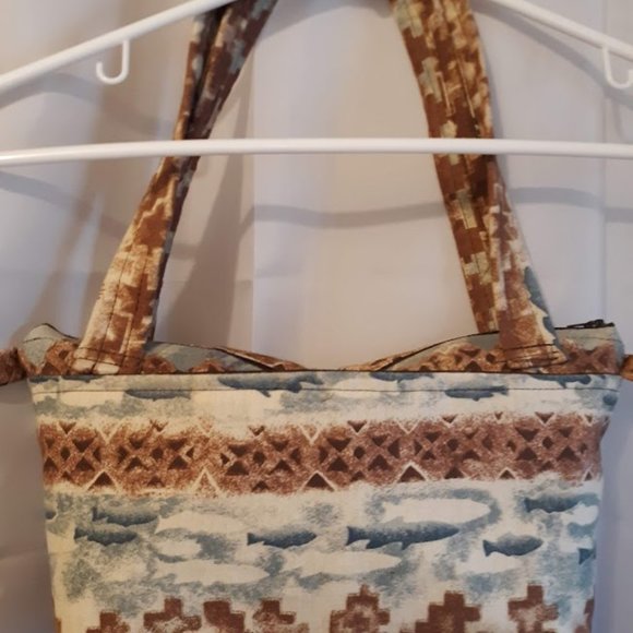 NEW Western Flannel Bear Wild Wyoming print Handbag Purse Double handle Satchel - Picture 6 of 7